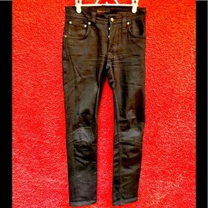 Nudie Jeans - 29W 34W - Black - Mens Button Fly Jeans
